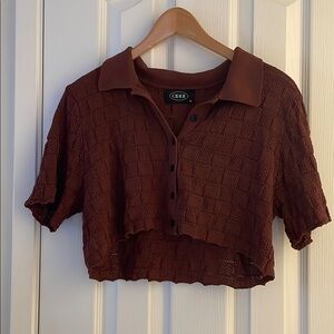 Cider Women's Brown Cropped Top